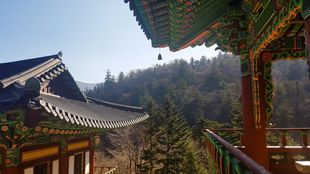 Vistas del templo Sangwon-sa en el Parque Nacional Odae-san